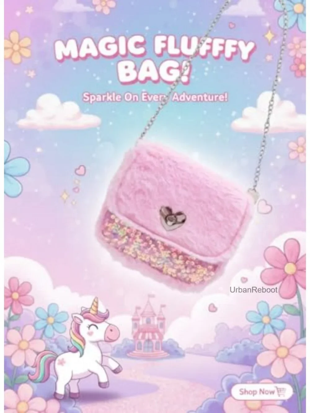 Girls Small Fluffy Crossbody Bag Faux Fur Adjustable Strap Purse Wallet